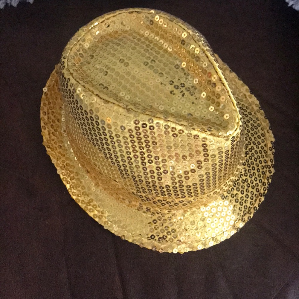 Gold sequin fedora
